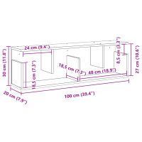 Produktbild för Väggskåp 100x20x30 cm grå sonoma konstruerat trä