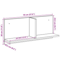 Produktbild för Väggskåp 70x16,5x30 cm vit konstruerat trä