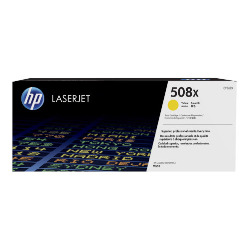 Hewlett-Packard HP 508X - Lång livslängd - gul - original - LaserJet - tonerkassett (CF362X)