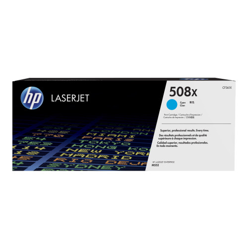 Hewlett-Packard HP 508X - Lång livslängd - cyan - original - LaserJet - tonerkassett (CF361X)