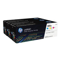 Produktbild för HP 305A - 3-pack - gul, cyan, magenta - original - LaserJet - tonerkassett (CF370AM)