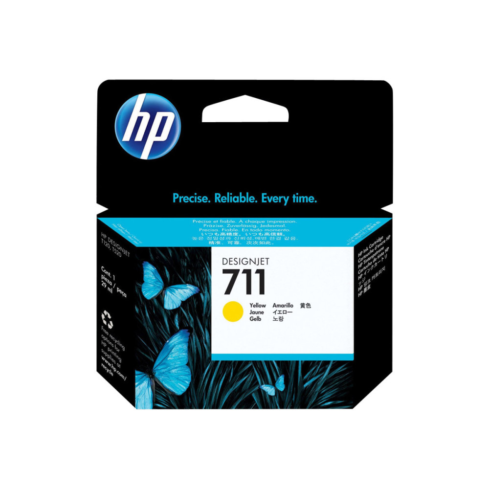Produktbild för HP 711 - gul - original - DesignJet - bläckpatron