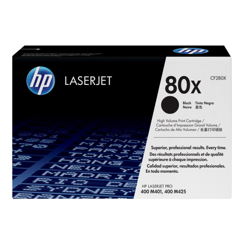 Hewlett-Packard HP 80X - Lång livslängd - svart - original - LaserJet - tonerkassett (CF280X)