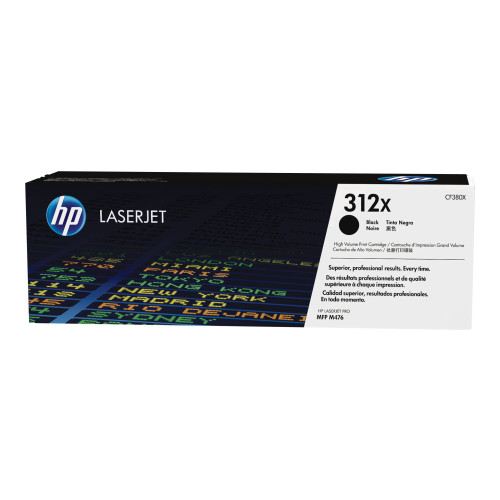 Hewlett-Packard HP 312X - Lång livslängd - svart - original - LaserJet - tonerkassett (CF380X)