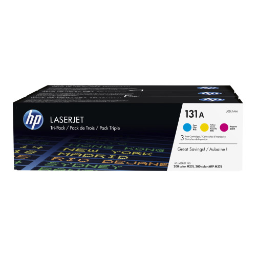 Hewlett-Packard HP 131A - 3-pack - gul, cyan, magenta - original - LaserJet - tonerkassett (U0SL1AM)