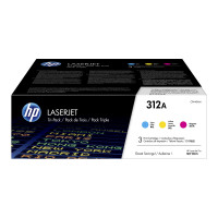 Produktbild för HP 312A - 3-pack - gul, cyan, magenta - original - LaserJet - tonerkassett (CF440AM)