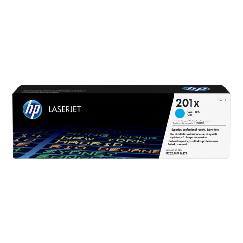 Hewlett-Packard HP 201X - Lång livslängd - cyan - original - LaserJet - tonerkassett (CF401X)