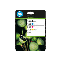 Produktbild för HP 364 - 4-pack - svart, gul, cyan, magenta - original - bläckpatron