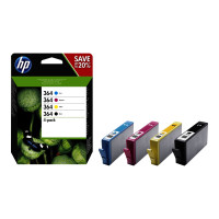 Produktbild för HP 364 - 4-pack - svart, gul, cyan, magenta - original - bläckpatron