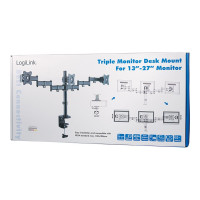 Produktbild för LogiLink monteringssats - justerbar arm - för 3 LCD-bildskärmar