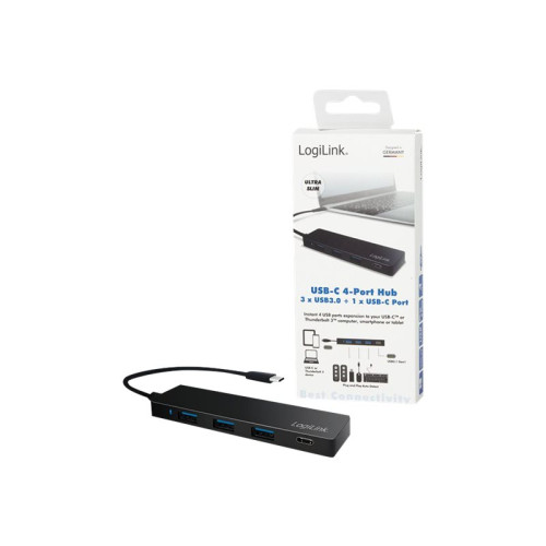 2direct LogiLink Ultra-slim USB-C 3.1 hub - hubb - 4 portar