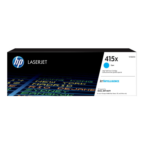 Hewlett-Packard HP 415X - Lång livslängd - cyan - original - LaserJet - tonerkassett (W2031X)