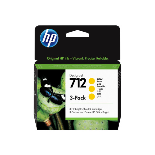 Hewlett-Packard HP 712 - 3-pack - gul - original - DesignJet - bläckpatron