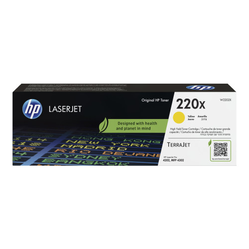 Hewlett-Packard HP 220X - Lång livslängd - gul - original - LaserJet - tonerkassett (W2202X)