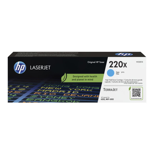 Hewlett-Packard HP 220X - Lång livslängd - cyan - original - LaserJet - tonerkassett (W2201X)