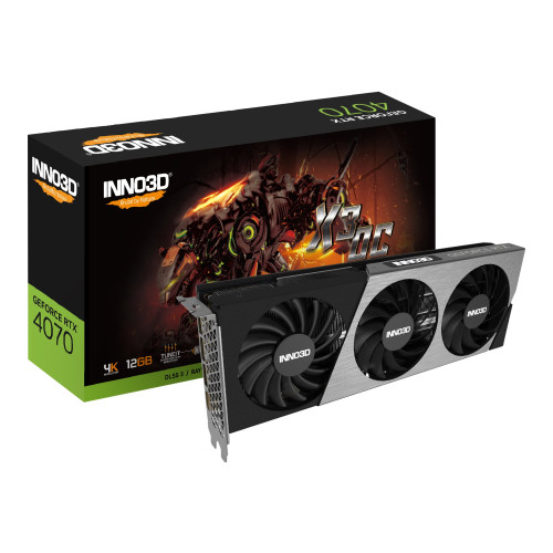 InnoVISION Multimedia Technologies Inno3D GeForce RTX 4070 X3 OC - grafikkort - GeForce RTX 4070 - 12 GB