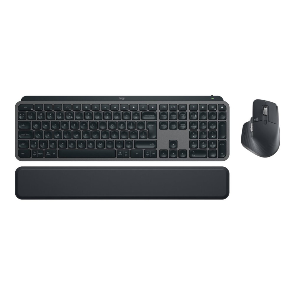 Produktbild för Logitech MX Keys S Combo - sats med tangentbord och mus - nordiskt (danska/finska/norska/svenska) - grafit - med Palm Rest Inmatningsenhet