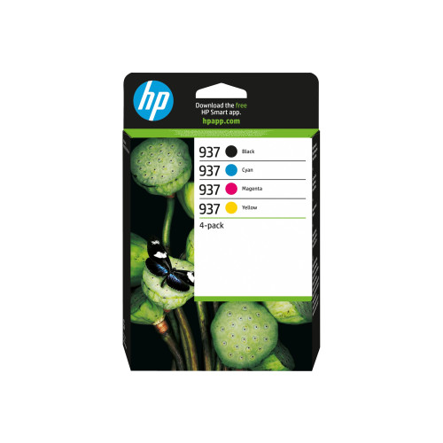 Hewlett-Packard HP 937 - 4-pack - svart, cyan, magenta, gul - original - bläckpatron