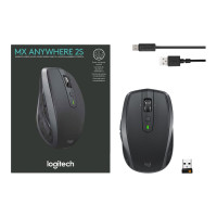 Produktbild för Logitech MX Anywhere 2S - mus - 2.4 GHz, Bluetooth 4.0 LE - grafit