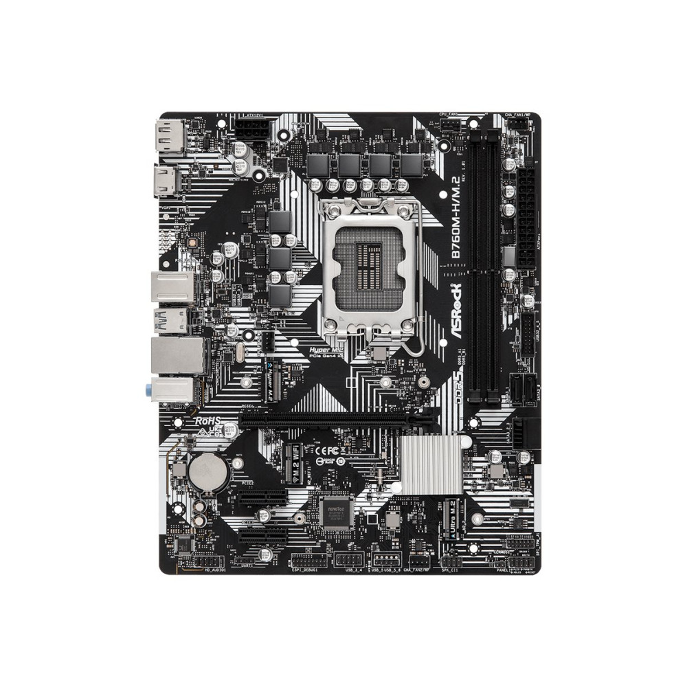 Produktbild för ASRock B760M-H/M.2 - moderkort - micro ATX - LGA1700-uttag - B760