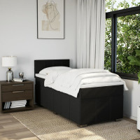 Produktbild för Ramsäng med madrass svart 90x190 cm tyg