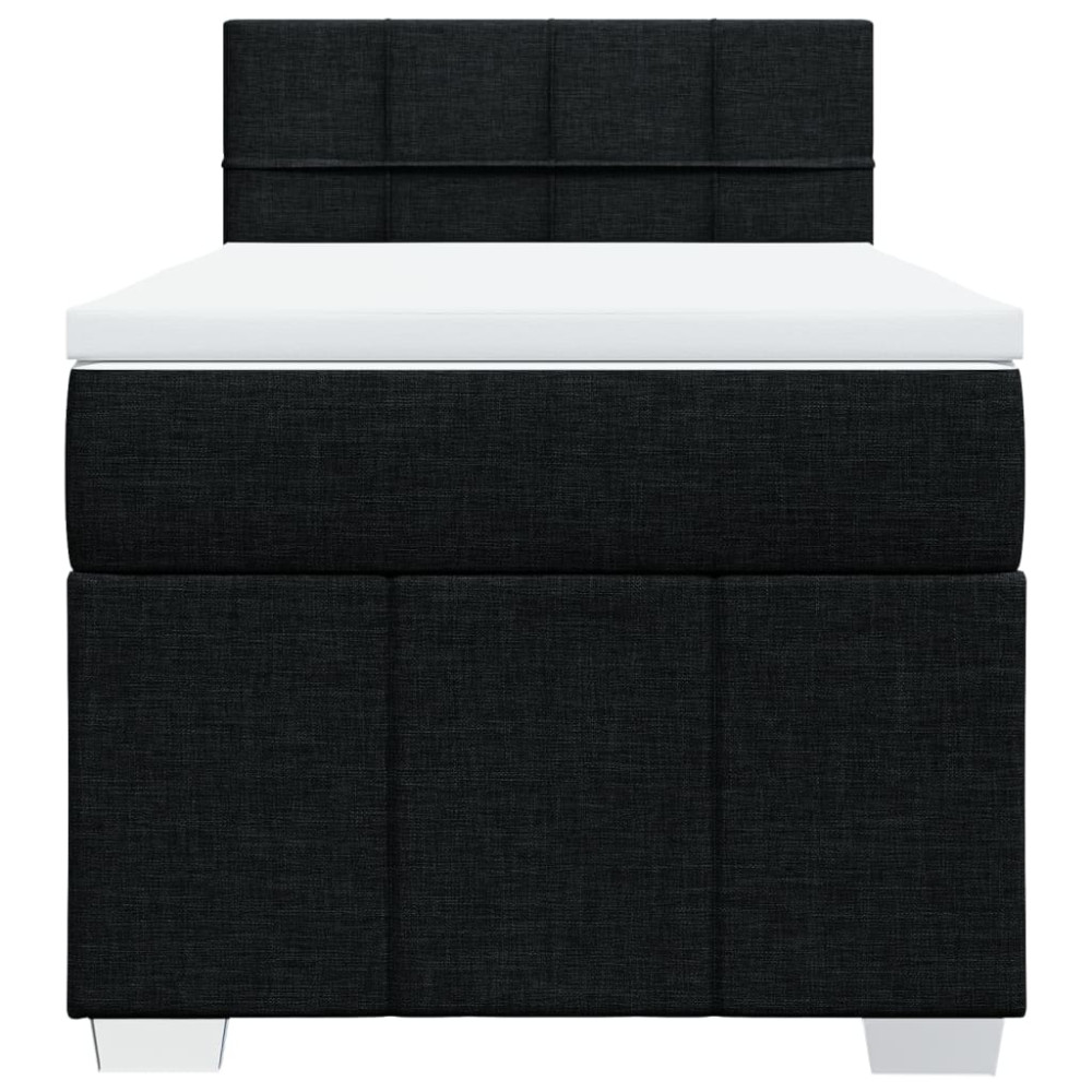 Produktbild för Ramsäng med madrass svart 90x190 cm tyg