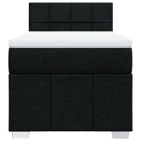 Produktbild för Ramsäng med madrass svart 90x190 cm tyg