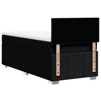 Produktbild för Ramsäng med madrass svart 90x190 cm tyg