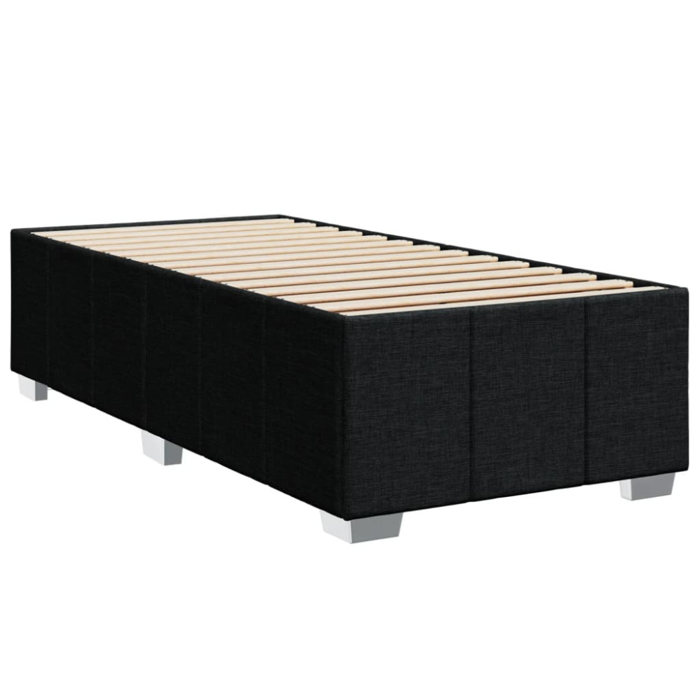 Produktbild för Ramsäng med madrass svart 90x190 cm tyg