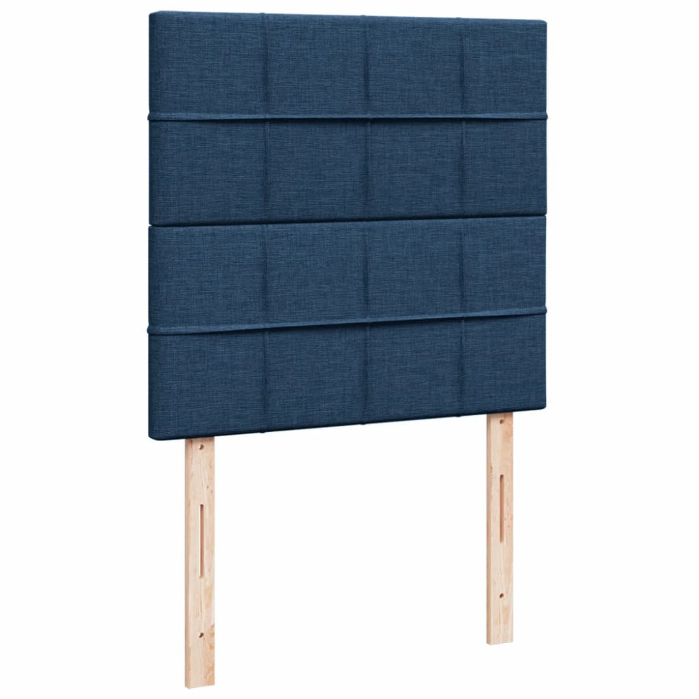 Produktbild för Ramsäng med madrass blå 100x200 cm tyg
