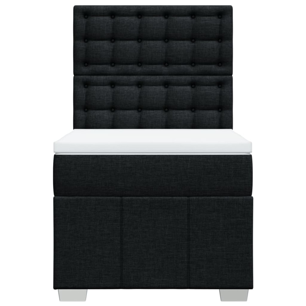 Produktbild för Ramsäng med madrass svart 90x190 cm tyg
