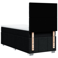 Produktbild för Ramsäng med madrass svart 90x190 cm tyg