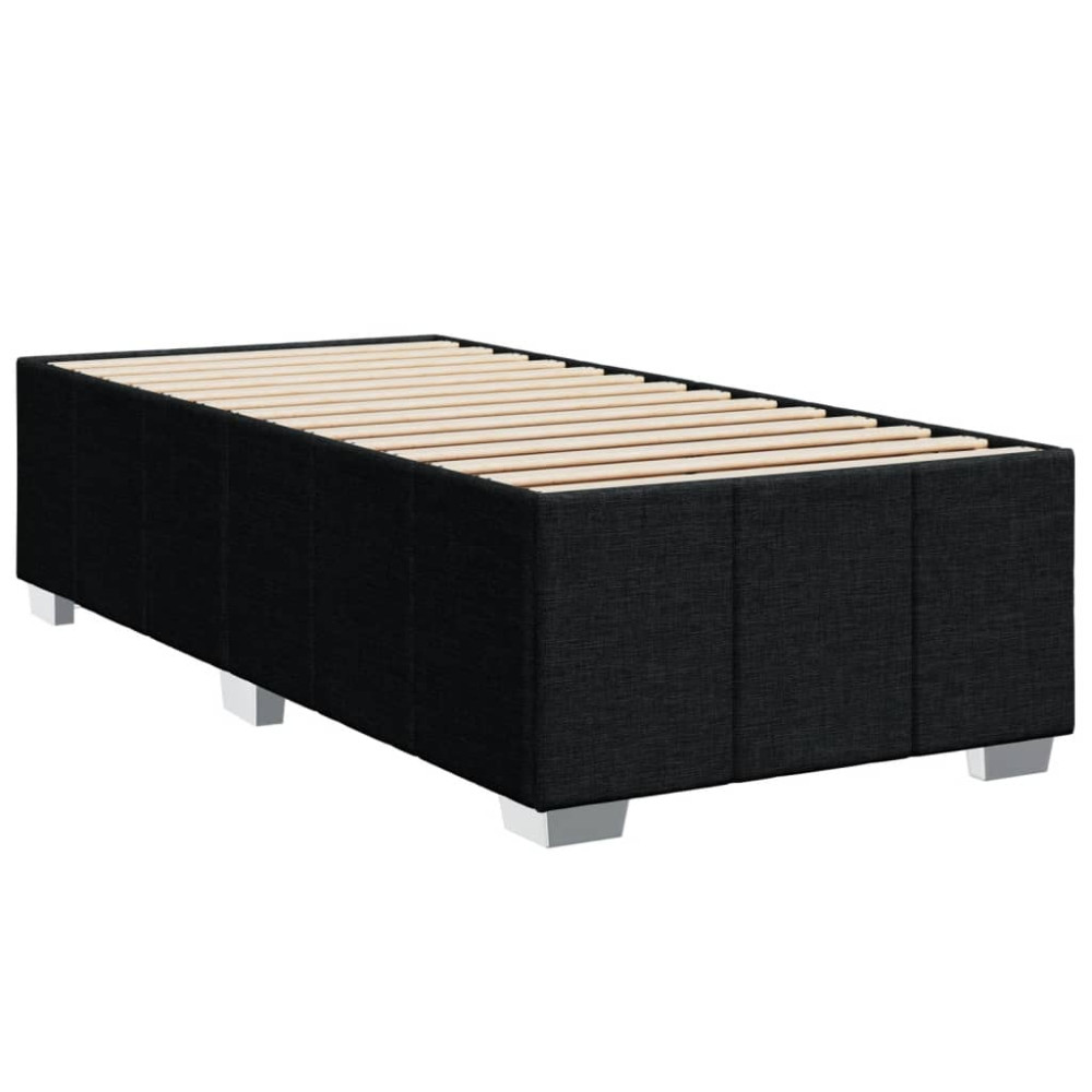 Produktbild för Ramsäng med madrass svart 90x190 cm tyg