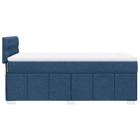 Produktbild för Ramsäng med madrass blå 100x200 cm tyg