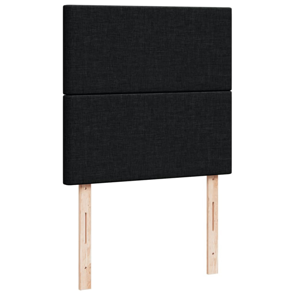 Produktbild för Ramsäng med madrass svart 90x190 cm tyg