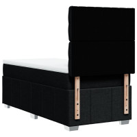 Produktbild för Ramsäng med madrass svart 90x190 cm tyg