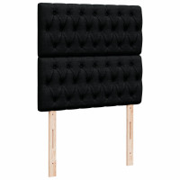 Produktbild för Ramsäng med madrass svart 90x190 cm tyg