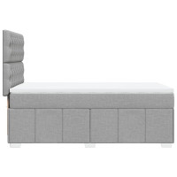 Produktbild för Ramsäng med madrass ljusgrå 90x190 cm tyg