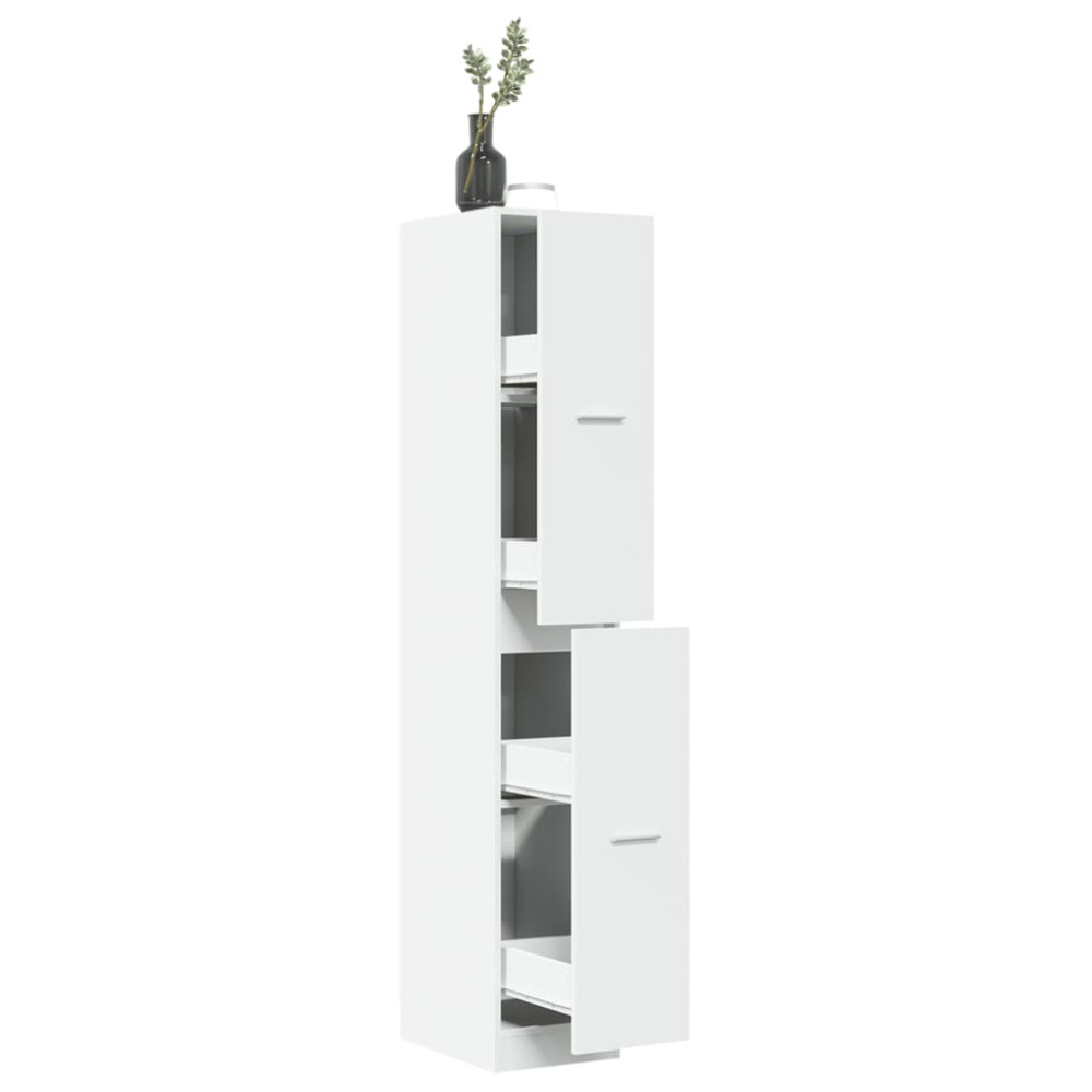 Produktbild för Apoteksskåp vit 30x41x174,5 cm konstruerat trä