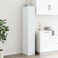 Produktbild för Apoteksskåp vit 30x41x174,5 cm konstruerat trä