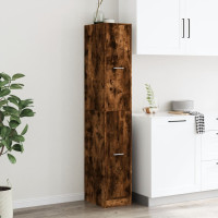 Produktbild för Apoteksskåp rökfärgad ek 30x41x174,5 cm konstruerat trä