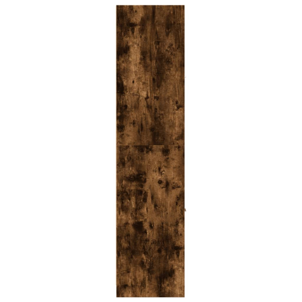 Produktbild för Apoteksskåp rökfärgad ek 30x41x174,5 cm konstruerat trä