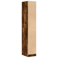 Produktbild för Apoteksskåp rökfärgad ek 30x41x174,5 cm konstruerat trä