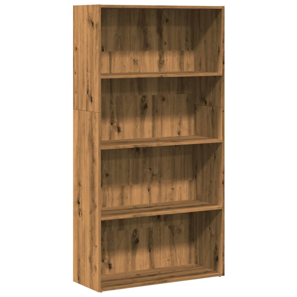 Produktbild för Bokhylla ek 80x30x152 cm konstruerat trä