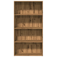 Produktbild för Bokhylla ek 80x30x152 cm konstruerat trä