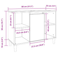 Produktbild för Badrumsskåp ek 80x33x60 cm konstruerat trä