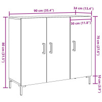 Produktbild för Skänk gammalt trä 90x34x80 cm konstruerat trä