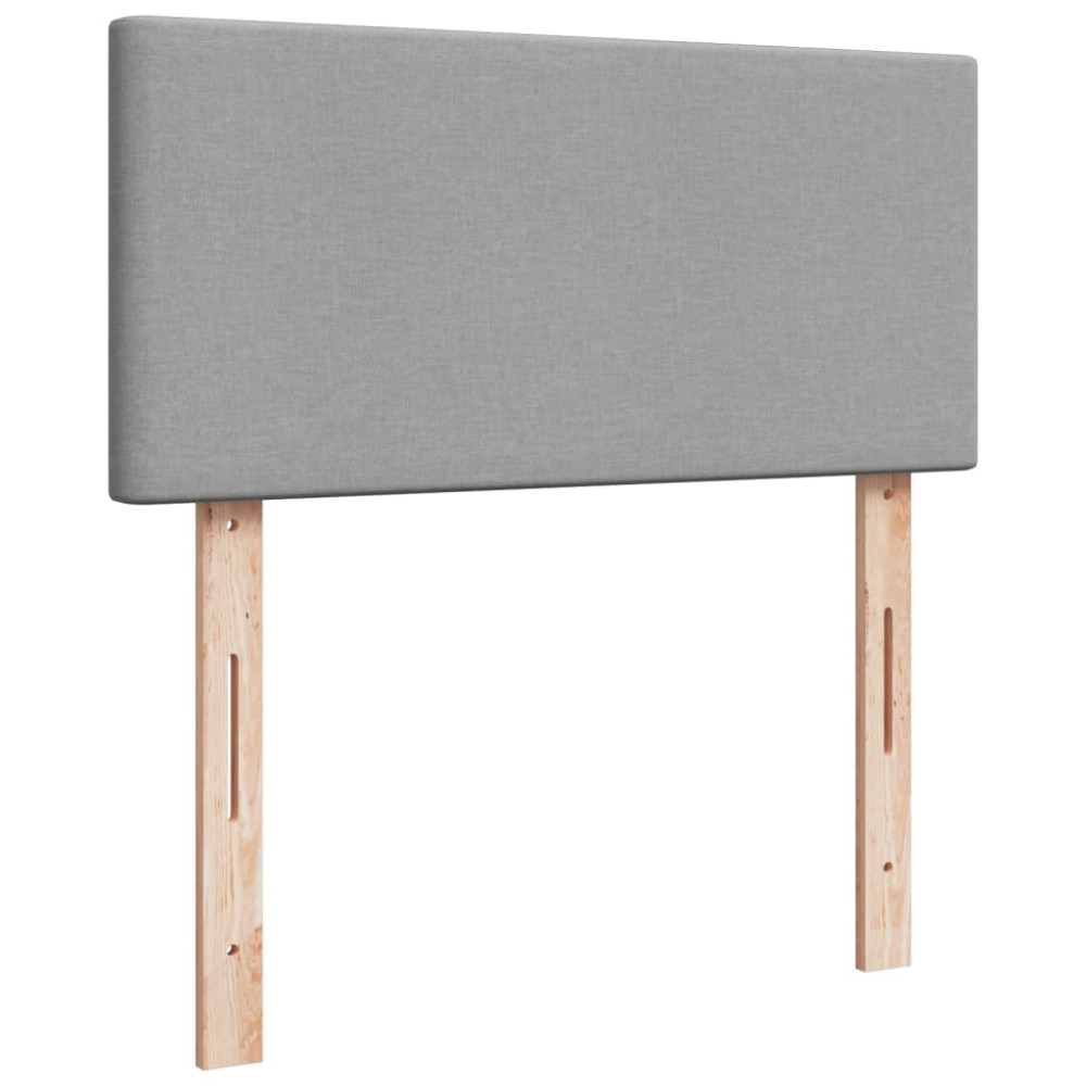 Produktbild för Ramsäng med madrass ljusgrå 90x190 cm tyg