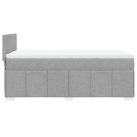 Produktbild för Ramsäng med madrass ljusgrå 90x190 cm tyg