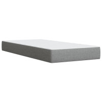 Produktbild för Ramsäng med madrass ljusgrå 90x190 cm tyg